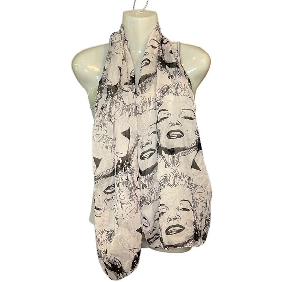 Unbranded Accessories - Marilyn Monroe Silk Sheer Potrait Scarf 18”x68”